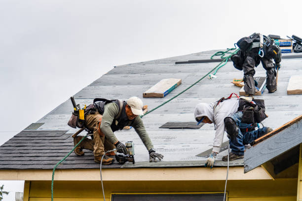 Professional Gutter Installation technician working in North Grafton, MA